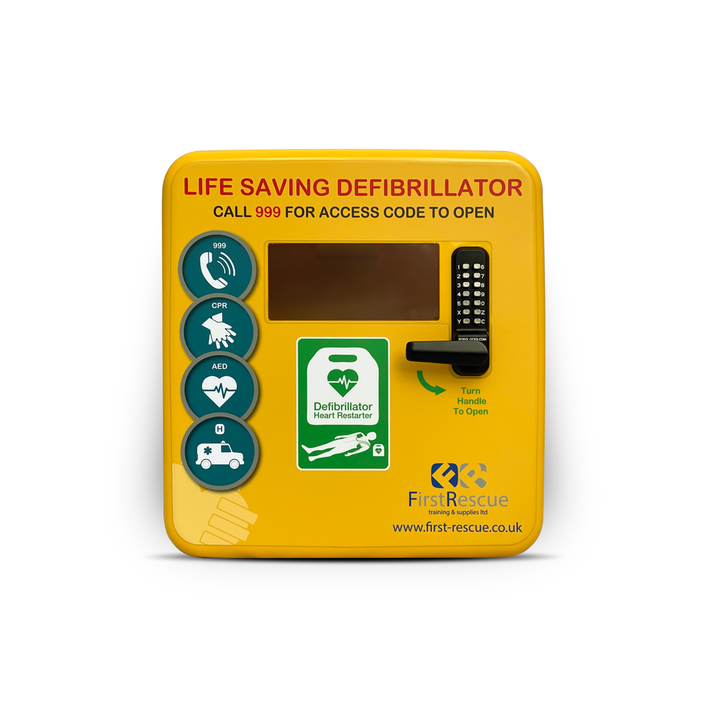 Defibrillator machine at the village hall on Chedburgh Road